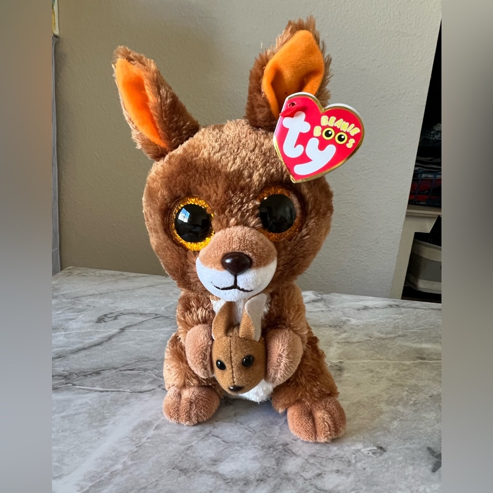 Ty Beanie Boos - KIPPER the Kangaroo 6" Plush Stuffed Animal Toy tags Tysilk